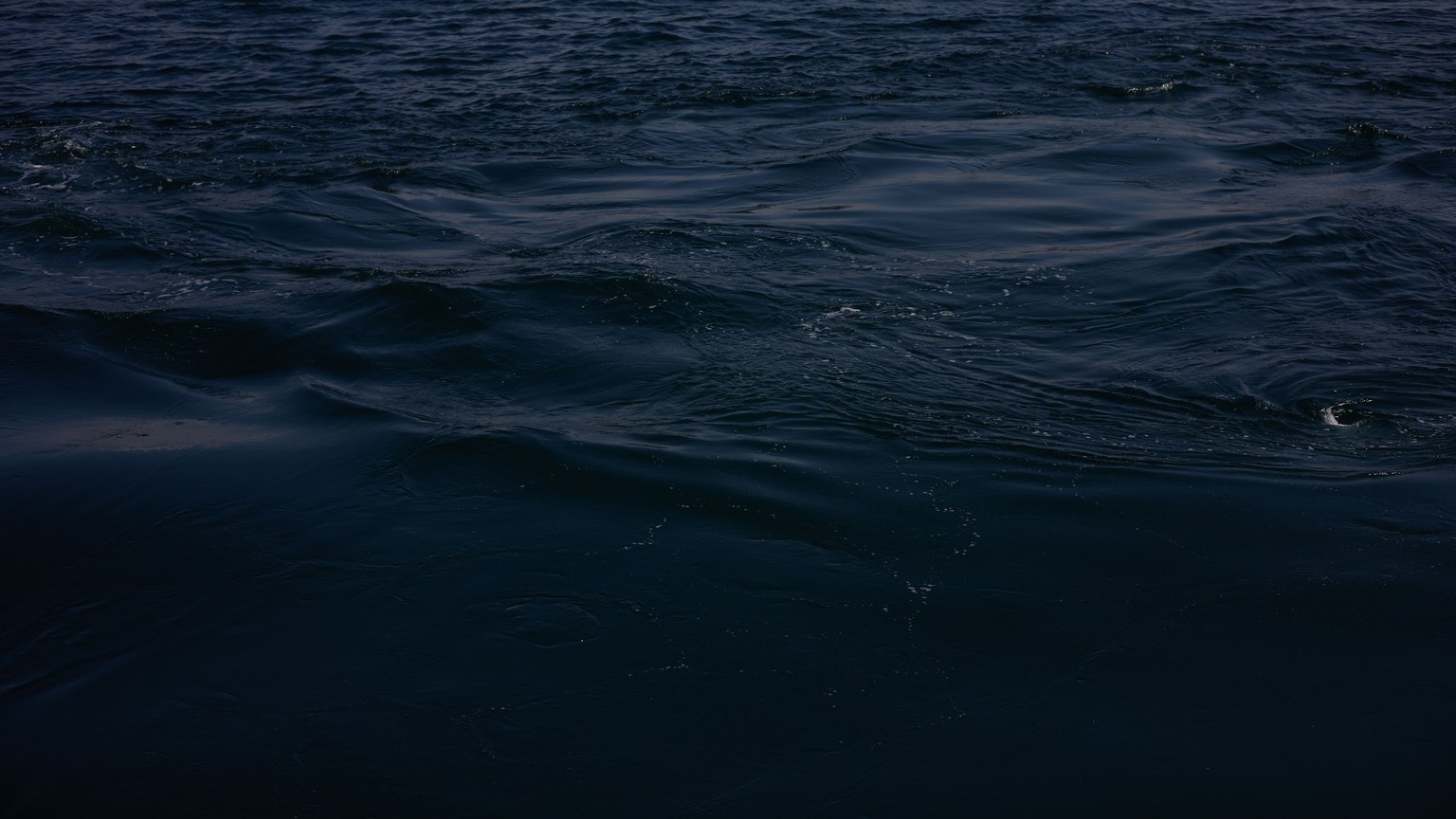 Serene ocean waves under a darkening sky, capturing the mysterious twilight sea.
